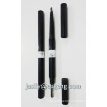 Double end eyebrow pencil packaging with brush applicator